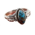 thumbnail image 2 of Clearance Rings for Women 925 Sterling Silver Marquise Cut Retro Crack Turquoise Leaf Ring, 2 of 6