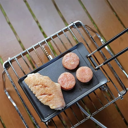

YEYNGQC Camping Griddle Outdoor Mini Portable Grill Plate BBQ Steak Dish Travel Hiking Picnic Pan Camping Cookware Barbecue Baking Tools