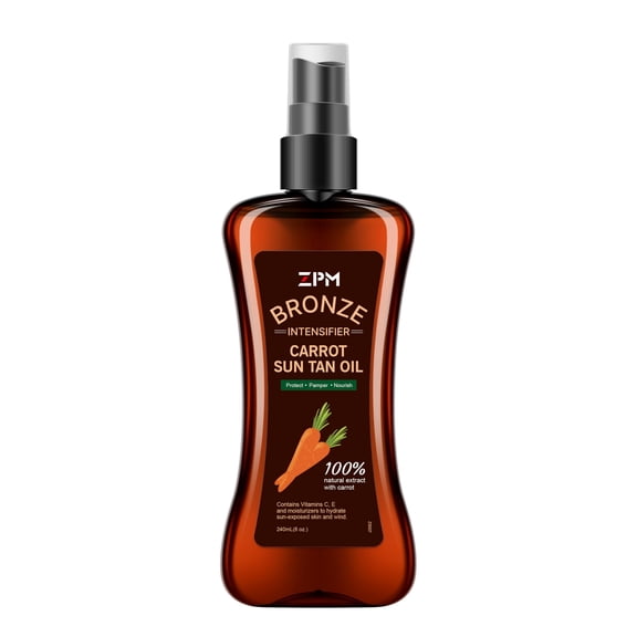 Aceite bronceador en aerosol con forma de zanahoria Jeallis, 240 ml, vegano, SPF 0