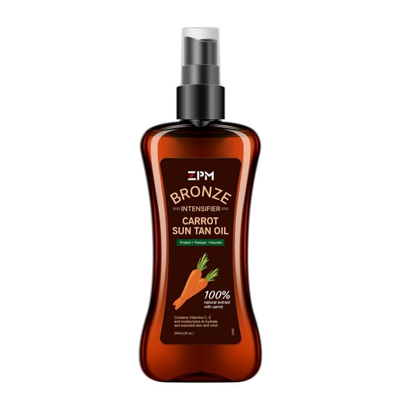 Aceite bronceador en aerosol con forma de zanahoria Jeallis, 240 ml, vegano, SPF 0