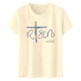 thumbnail image 5 of Easter T Shirts for Women Short Sleeve Crewneck Christian Bible Verse Risen Indeed Graphic Tees, 5 of 5