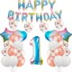 thumbnail image 1 of Kit de globos con forma de confeti de lámina de látex para el primer cumpleaños, 44 unidades, 1 of 1