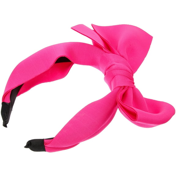 LOLIPPYY 1 Piece Rosy Color Headband with Bow, Fabric Material Hair Accessory for Stylish Fashion Statement