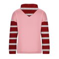 thumbnail image 4 of Generic Women’s Christmas Hooded Sweatshirt Print Striped Long Sleeves Fall Winter Pullover Casual Loose Top with Pocket, 4 of 4