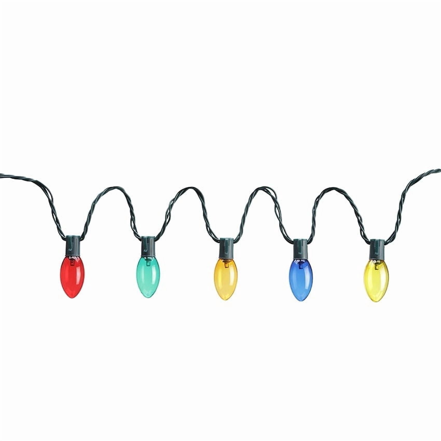 Indoor/Outdoor 25-Count LED Random Twinkling C9 Christmas String Lights, Multicolor, Green Wire, 14', by Holiday Time