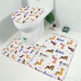 thumbnail image 2 of Dachshund Sport Bathroom Rugs Sets 3 Piece,Toilet Cover Set,Absorbent Non Slip Bathroom Mats Sets with U-Shaped Contour Rug Toilet Rug Set, 2 of 5