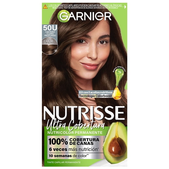 Tinte para cabello Garnier Nutrisse ultra cobertura 50u castaño claro profundo