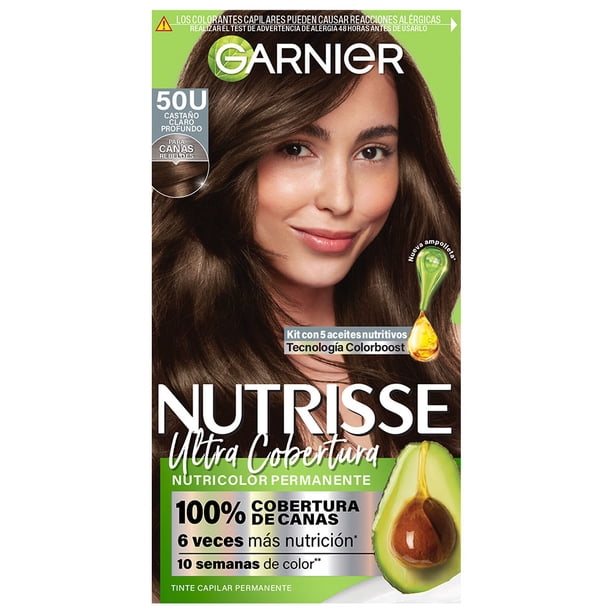 Tinte para cabello Garnier Nutrisse ultra cobertura 50u castaño claro profundo