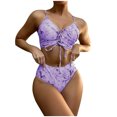 thumbnail image 1 of Moda mujer traje de baño de una pieza sin cintura estampado Halter encaje Sexy Bikini Fridja  nalpqowj62373, 1 of 8