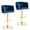 Navy Blue, variant on Villeston 360°Swivel Bar Stools Velvet Upholstered Adjustable Bar Chairs Set of 2 with Back & Footrest for Home and Kitchen,Emerald