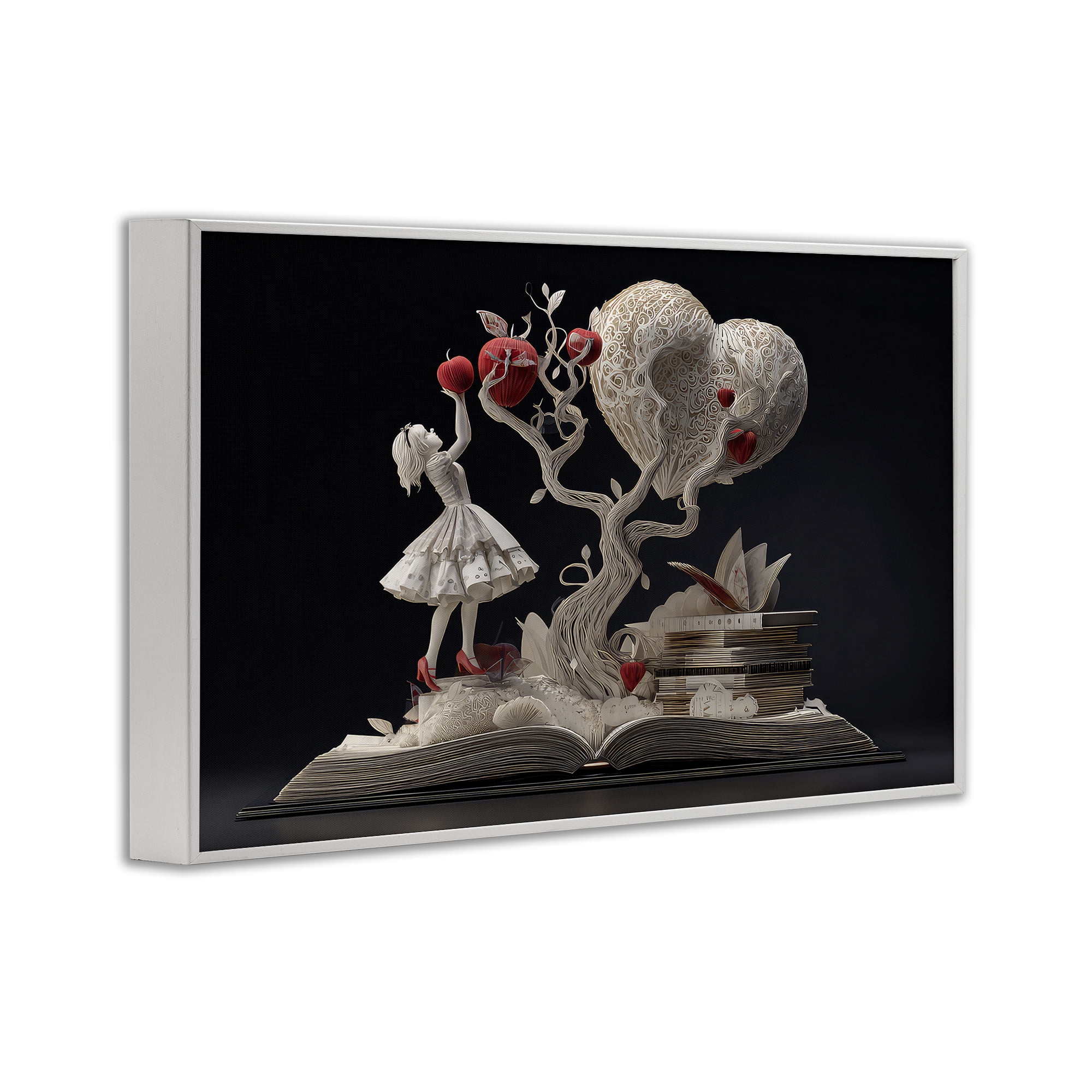 Stupell Industries Paper Sculpture Style Fairytale White Framed Giclee Art, design by The Wands Want