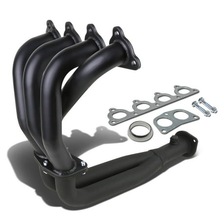 For 1988 to 2000 Civic / CRX / Del Sol 4 -2 -1 Design Stainless Steel Exhaust Header Kit (Black painted) 91 92 93 94 95 96 97 98