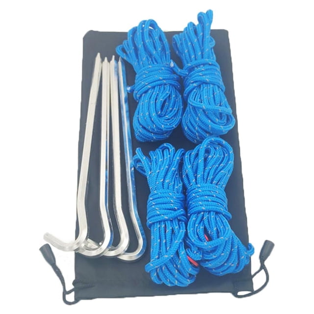 Juego de Cuerdas para Tienda de Campaña Liviana Y Reflectante con 2 Agujeros Tensor de Cuerda para Acampar para Tiendas de Campaña Al Aire Libre Lonas Azul Sunnimix Cuerda de tienda Guyline