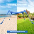 thumbnail image 3 of Beach Tent Sun Shelter,Beach Canopy Outdoor Beach Shade with Beach Blanket,UPF 50+ Sun Protection,for Beach,Camping,Picnic,Outdoor, 3 of 7