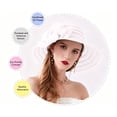 thumbnail image 4 of Karymi Baseball Cap Elegant Organza Wide Floppy Brim Dress Hat with Handmade 3D Fabric Flower and Rhinestone, Layered Pleated Sheer Mesh Hat Tea Party Hats for Women, 4 of 8