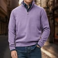 thumbnail image 2 of Migroa Essential Men's Quarter-Zip Sweatshirt -Solid Color Stand-Up Collar Design, Multiple Color Options, Premium Casual Wear Under $25, Purple M, 2 of 4