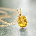 thumbnail image 2 of Gem Stone King 18K Yellow Gold Plated Silver Yellow Citrine Pendant Necklace for Women | 1.25 Cttw | Gemstone Birthstone | Oval Shape 8X6MM, 2 of 4
