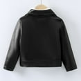thumbnail image 3 of Boys Girls Spring Motorcycle Faux Leather Jackets with Oblique Zipper Autumn/Winter Lapel Zipper Leather Coat, 3 of 7