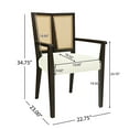 thumbnail image 2 of Christopher Knight Home Mid-Century Modern Rattan Dining Chairs, Upholstered Armchairs, Solid Wood, Dark Brown+Beige, Set of 2, 2 of 7