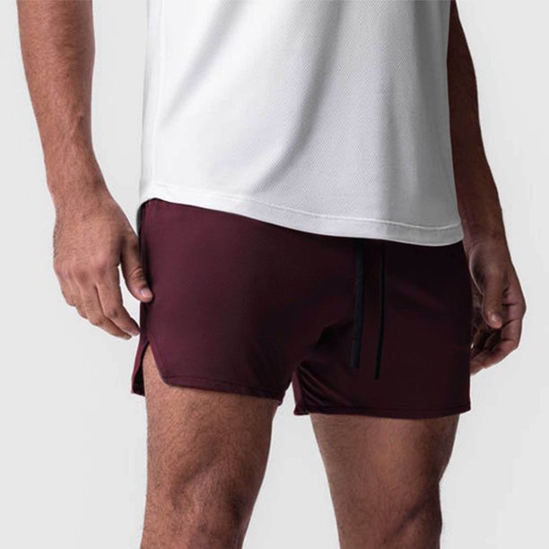 pstuiky Abreviatura para hombres, Pantalones cortos deportivos informales para hombre, de secado rápido, de malla, con cremallera, bolsillo y cordón. Pantalones cortos deportivos para hombre