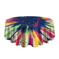 thumbnail image 5 of Colorful Paint Burst Pattern Round Tablecloth 60"x60",Wrinkle Wipeable Table Cloth for Kitchen Dining Room Picnic Patio Party, 5 of 6