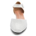 thumbnail image 4 of Zapatos LIURUIJIA Vestido de tacón bajo para mujer con correa en el tobillo plateado, 4 of 8