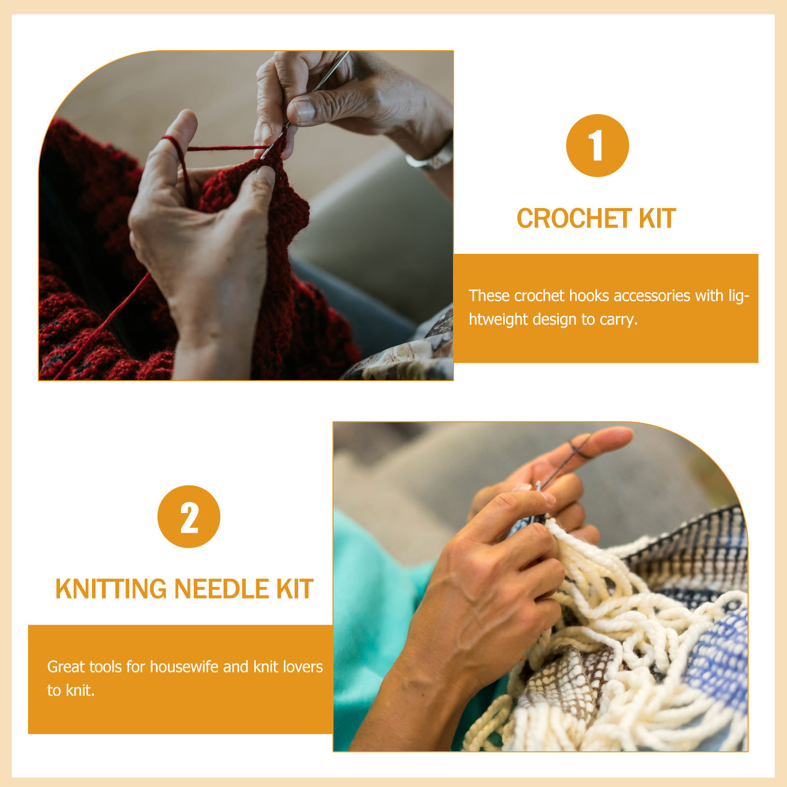 MERRYHAPY Crochet Needles Kit, Assorted Color Aluminum Alloy Hooks Set for Knitting and Craft Projects