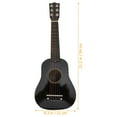 thumbnail image 4 of Guitarra acústica de 21 pulgadas, tamaño pequeño, portátil, de madera, para niños (negro), 4 of 7