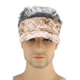 thumbnail image 2 of Men Baseball Cap Fake Hair Golf Hat Visor Wig Hat Coffee + Gray Wig, 2 of 7