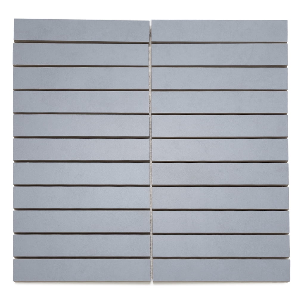 The Tile Life Foundry Concrete 1" x 6" Denim Matte Porcelain Mosaic Floor and Wall Tile 1 Sheet