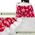 thumbnail image 6 of PAVILIA Sherpa Fleece Wearable Blanket for Adult Women, Cozy Plush Blanket Poncho Cape with Hood, Super Soft Shawl, Angel Wrap Throw for Office, Snowflake Red, 6 of 9