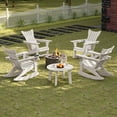 thumbnail image 4 of Outdoor Round Coffee Table, Adirondack Patio Coffee Table, Outdoor Large Side Table for Balcony Lawn (White), 4 of 6