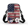 thumbnail image 2 of HELLHERO American Floral Pattern Adjustable Shoulder Strap Crossbody Bag for Men, Women Polyester Women Crossbody Bag with 2 Zippers, 2 of 7