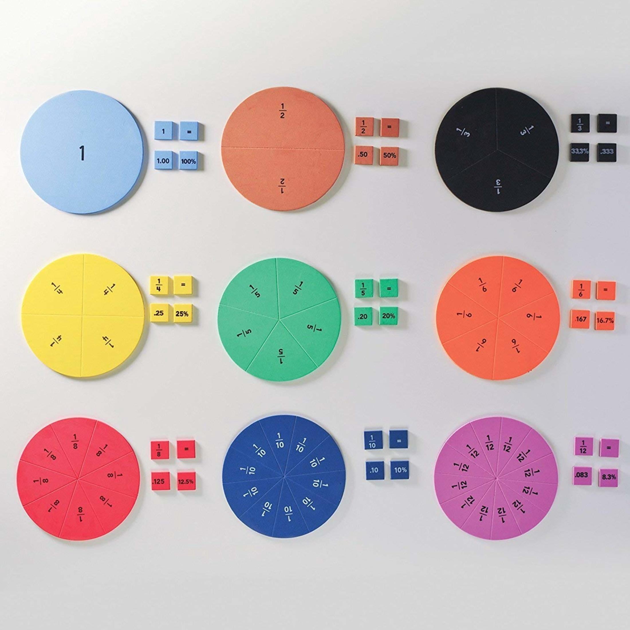 Educational Insights Foam Magnetic Fraction Circles, Elementary Math Set, Kids Age 7+