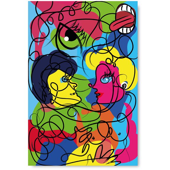 Awkward Styles Contemporary Painting Poster Wall Art Colorful Figures Home Decor Prints Expressive Artwork