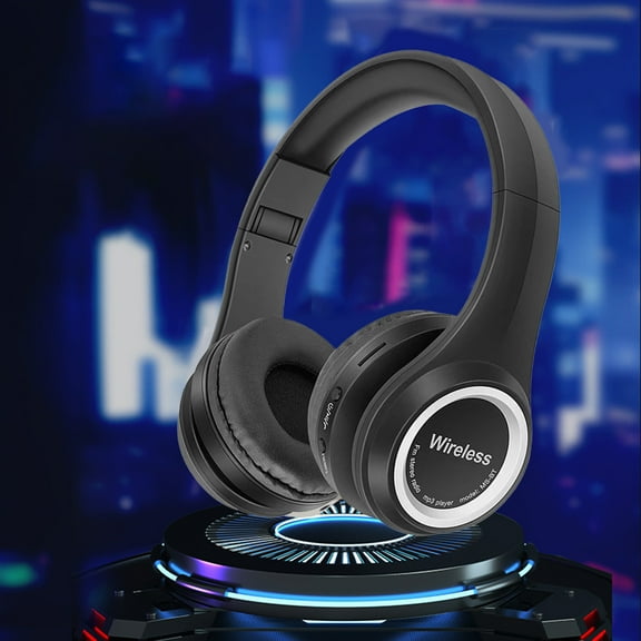 Gaming Headphones, maho Bluetooth Headphones Over Ear Foldable Wireless And Wired Stereo Headset For Cell Phone PC Soft Earmuffs Light Weight For Prolonged Wearing,Black
