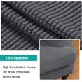 thumbnail image 4 of Housse de sofa en jacquard Extensible pour sofas à 2 Coussins, Gris Charbon, 4 of 7