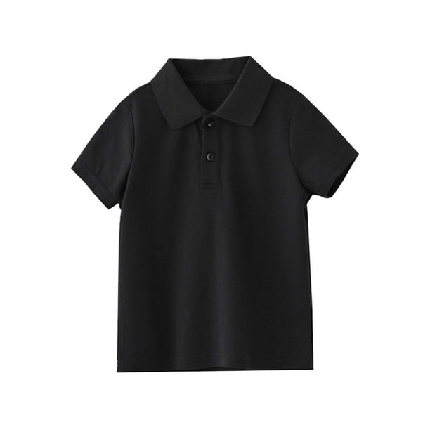 Odeerbi Camisas de Golf de Algodón de Niños Color Sólido Uniforme Escolar Camisas de Tenis de Manga Corta