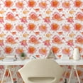 thumbnail image 2 of Ambesonne Floral Design Peel & Stick Wallpaper for Home, Autumn Flowers Art, 13"x100", Vermilion Rose White, 2 of 5