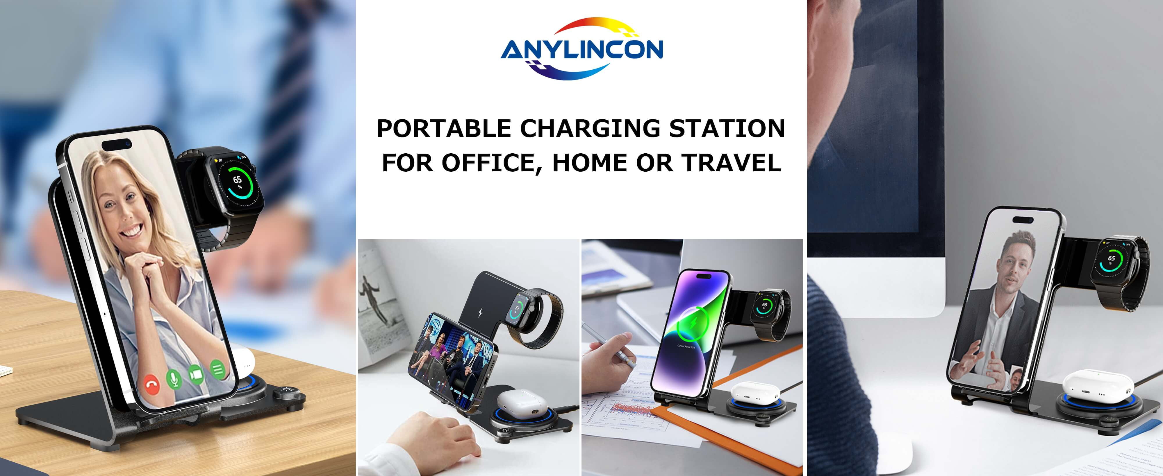 Wireless Charger, Aluminum Alloy 3 in 1 Wireless Charging Station for Apple iPhone/iWatch/Airpods,iPhone 14,13,12,11 (Pro, ProMax)/XS/XR/XS/X/8(Plus),iWatch8/7/6/SE/5/4/3/2,AirPods 3/2/pro