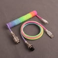 thumbnail image 2 of Custom Cables Type c Coiled Cable Mechanical Keyboard Usb c Rainbow Keyboard Cable for Mechanical Keyboard, 2 of 5