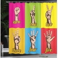 thumbnail image 4 of Ambesonne Collage Shower Curtain, Colored Number Hands, 69"Wx84"L, Yellow Green, 4 of 5