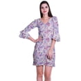 thumbnail image 1 of Moomaya Robe Courte Imprimée pour Femmes, Manches Évasées, Coupe Droite, Robes pour Femmes, Vêtements d'Été Décontractés, 1 of 6
