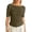 A-Green153, variant on Women's Ruched Tshirts Boat Neck Elbow-Length Sleeve Solid Color Tees Loose Fit Daily Wear Holiday Tee Tops