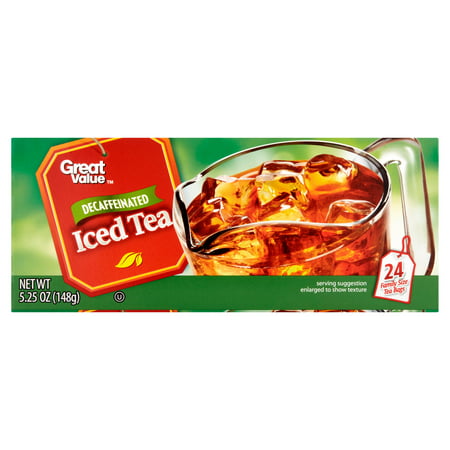 (3 Boxes) Great Value Decaf Iced Tea Bags, 5.25 oz, 24