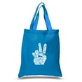 thumbnail image 1 of LA Pop Art Small Word Art Tote Bag - PEACE FINGERS, 1 of 2
