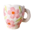 thumbnail image 1 of Taza de café de porcelana novedosa, taza para jugo, leche, agua, té, taza de la mañana, regalo Flores rosadas, 1 of 9