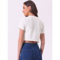 thumbnail image 3 of DARING DIVA Crop Tweed Cardigan Open Front Short Sleeve L White, 3 of 6
