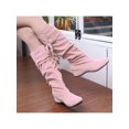 thumbnail image 4 of Ferndule Boos para mujer Botas altas de gamuza sintética Botas altas hasta la rodilla Botas anchas de pantorrilla, 4 of 8