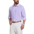 thumbnail image 4 of INSPIRE CHIC Men's Seersucker Shirt Striped Long Sleeve Button Down Textured Top XL Purple, 4 of 5